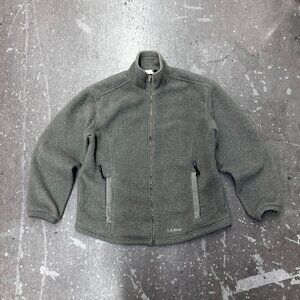 L.L.Bean Green Full Zip Fleece Jacket Made in USA Size L